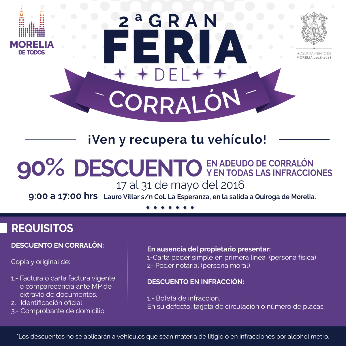 Continúan los descuentos en adeudo de corralón y multas municipales