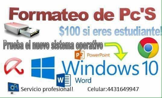 FORMATEO Y MANTENIMIENTO DE PC´S
