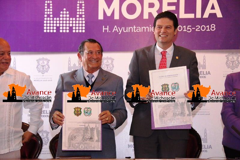 Morelia y Tlacotlalpan firman hermanamiento: Ayuntamiento de Morelia.