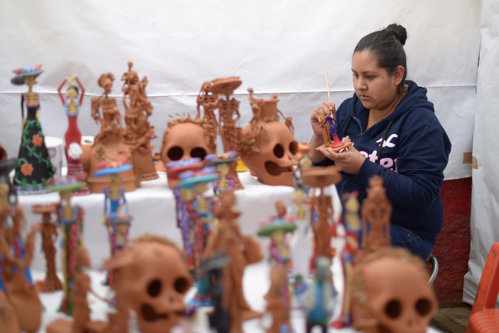 Invita Secretaría de Turismo de Morelia a aprovechar último día de la Feria de la Catrina de Capula