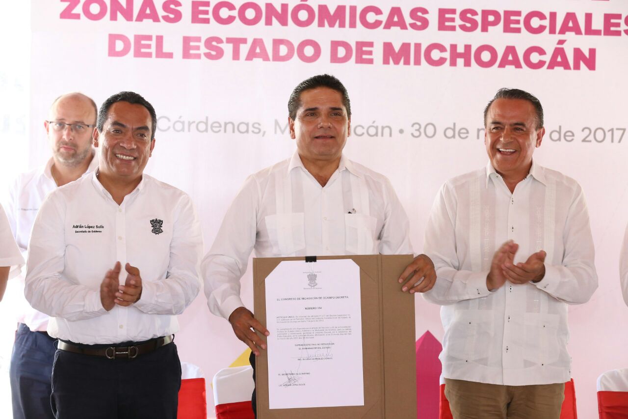 Promulga Gobernador Ley de Zonas Económicas Especiales de Michoacán