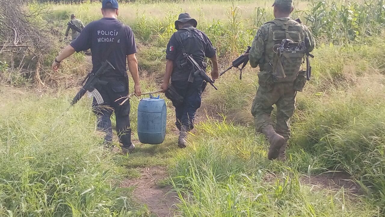 Destruyen Sedena y SSP laboratorio de droga sintética en Aguililla
