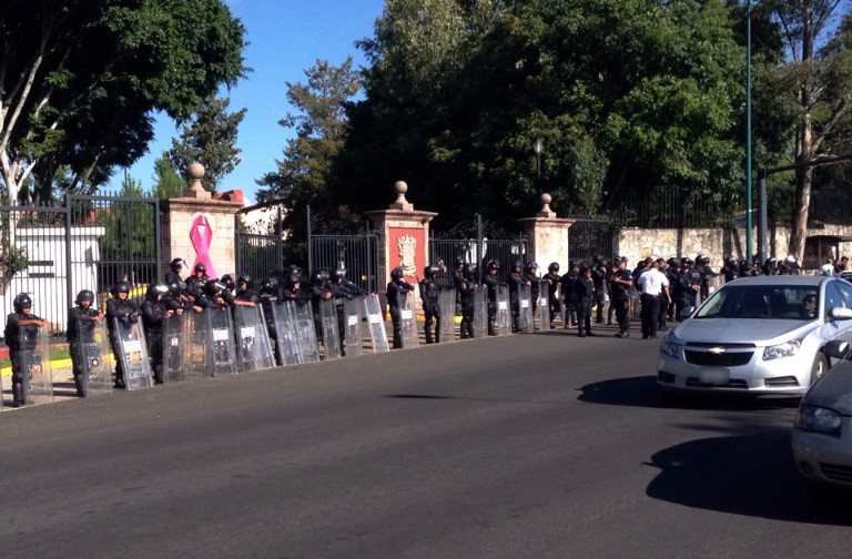 Despliega SSP operativo de vigilancia por manifestación de CNTE en Morelia