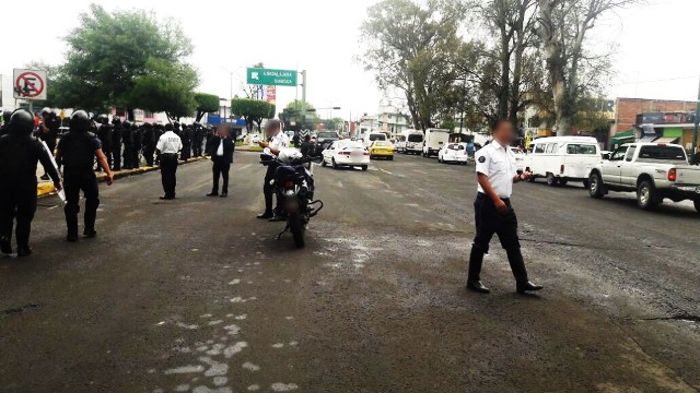 Despliega SSP operativo de vigilancia ante manifestación en Morelia