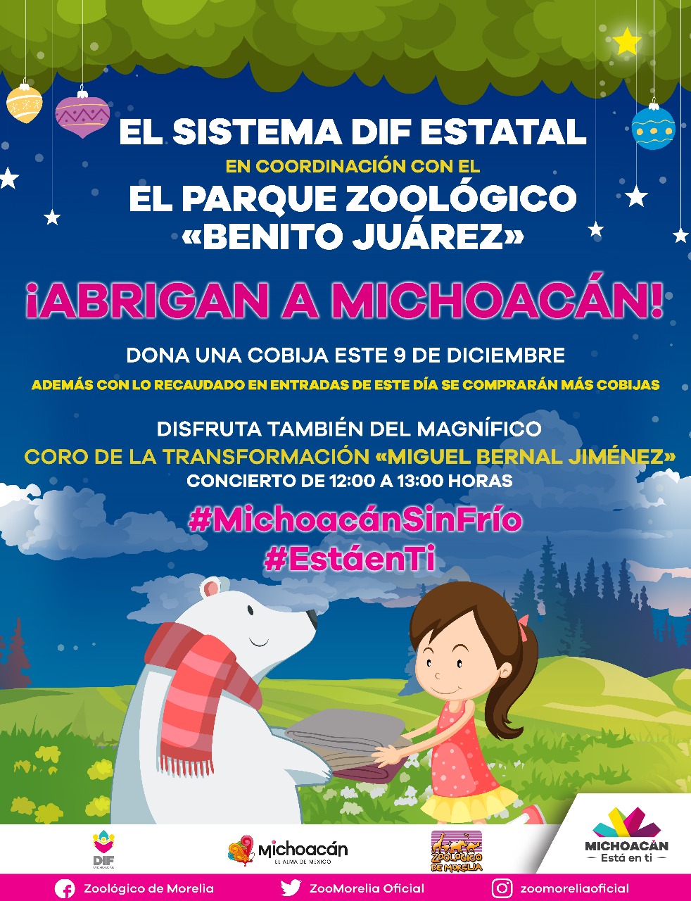 DIF estatal y Zoológico de Morelia invitan a abrigar a Michoacán