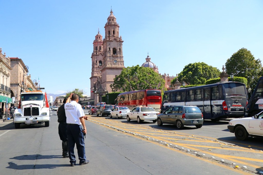 Realiza SSP operativo por manifestación en Morelia