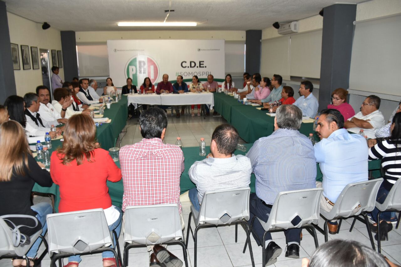 En sesión política permanente del CDE del PRI aprueban plataforma electoral 2018