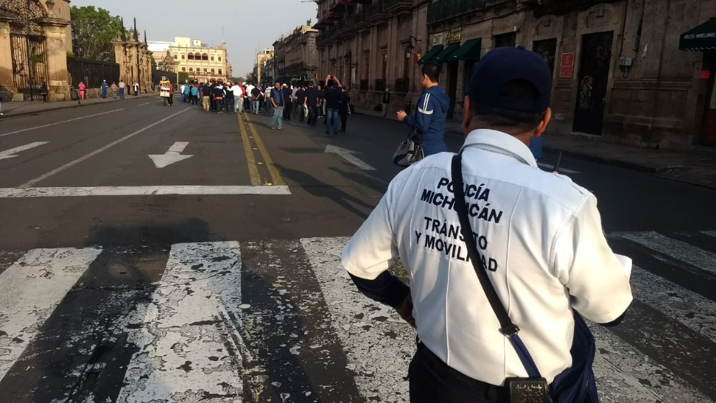 Despliega SSP operativo de vigilancia por marchas en Morelia