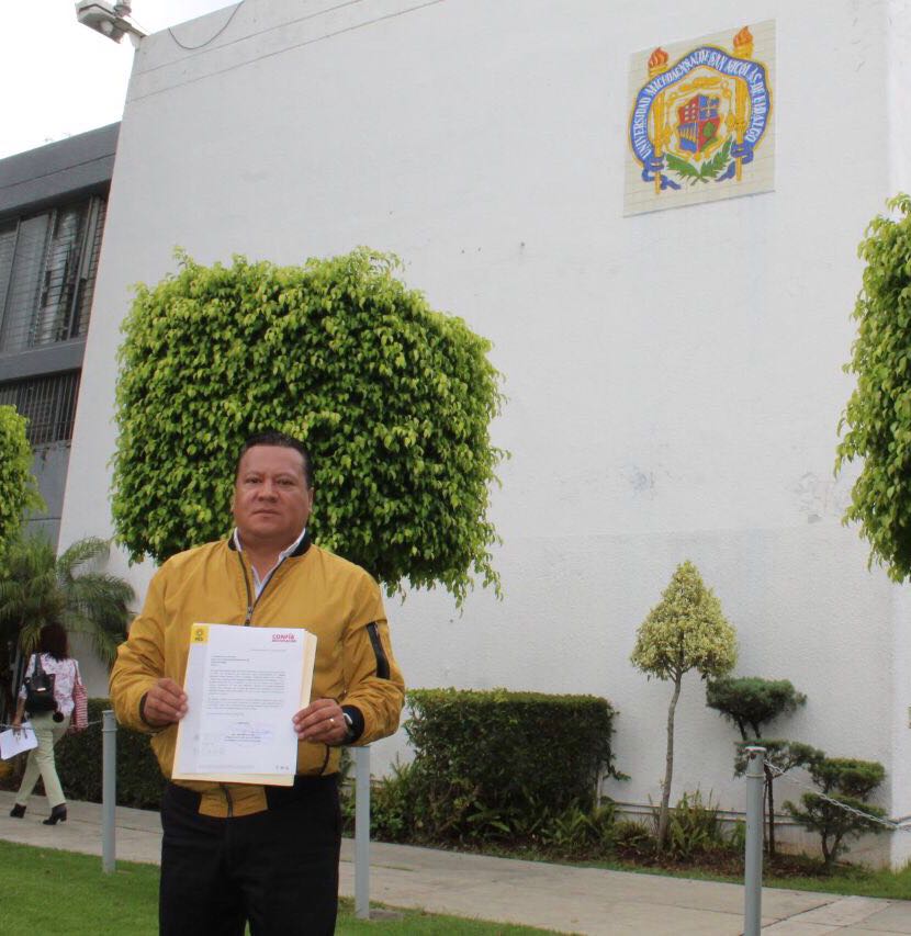 Formaliza PRD, ante UMSNH, petición de proceso de investigación contra candidato de Morena