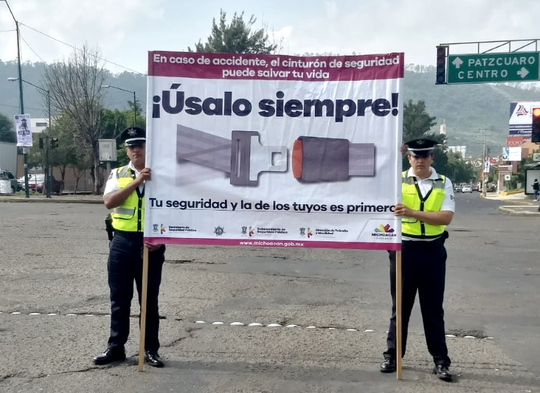 Concientiza SSP sobre el uso del cinturón de seguridad