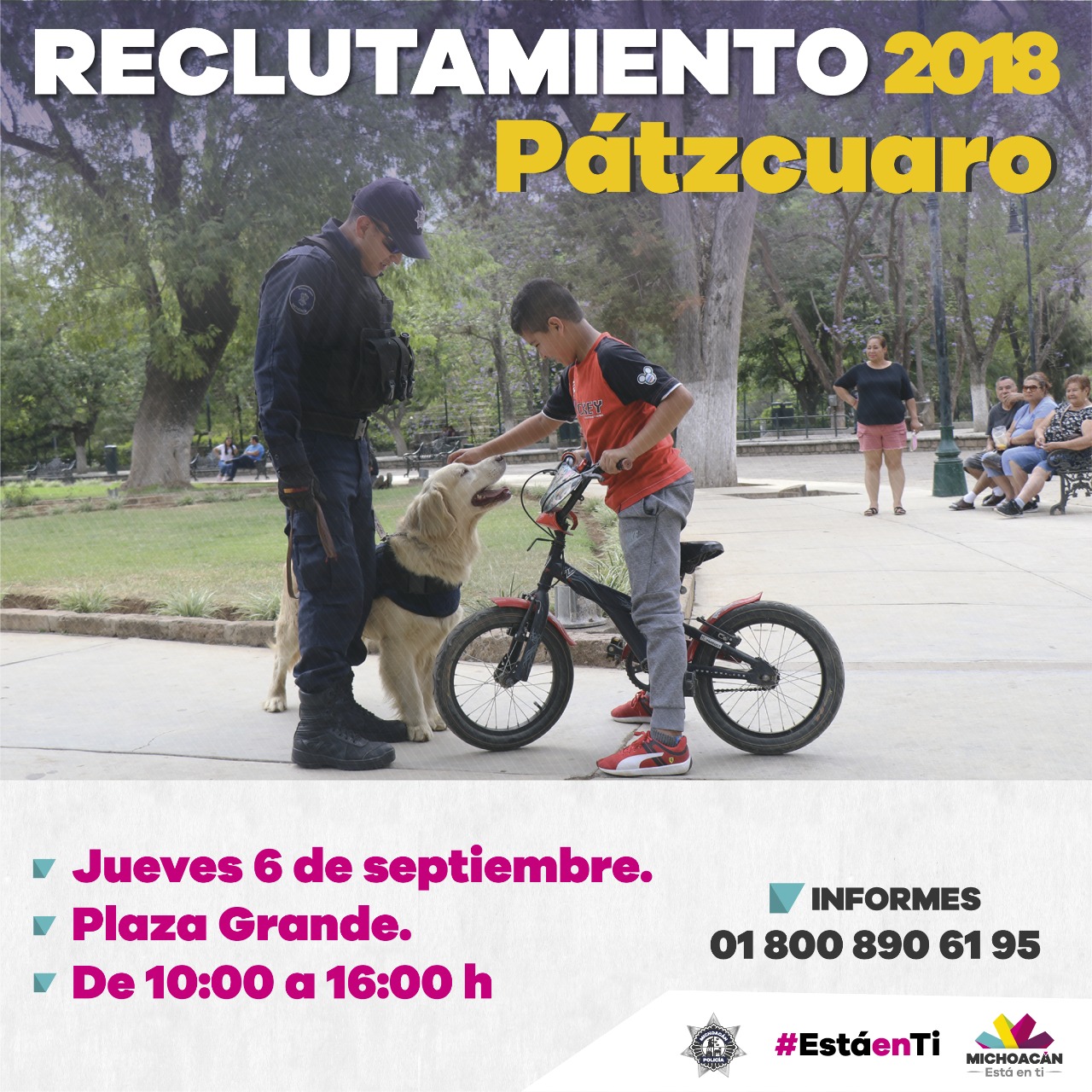 SSP estará reclutando personal este jueves, en Pátzcuaro