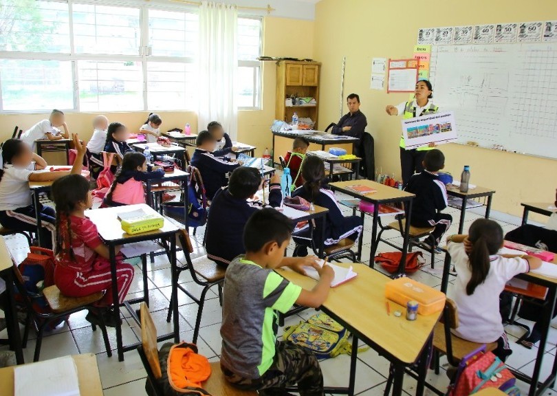 Con programa de Educación Vial, intensifica SSP acciones preventivas en escuelas del Ramal Camelinas