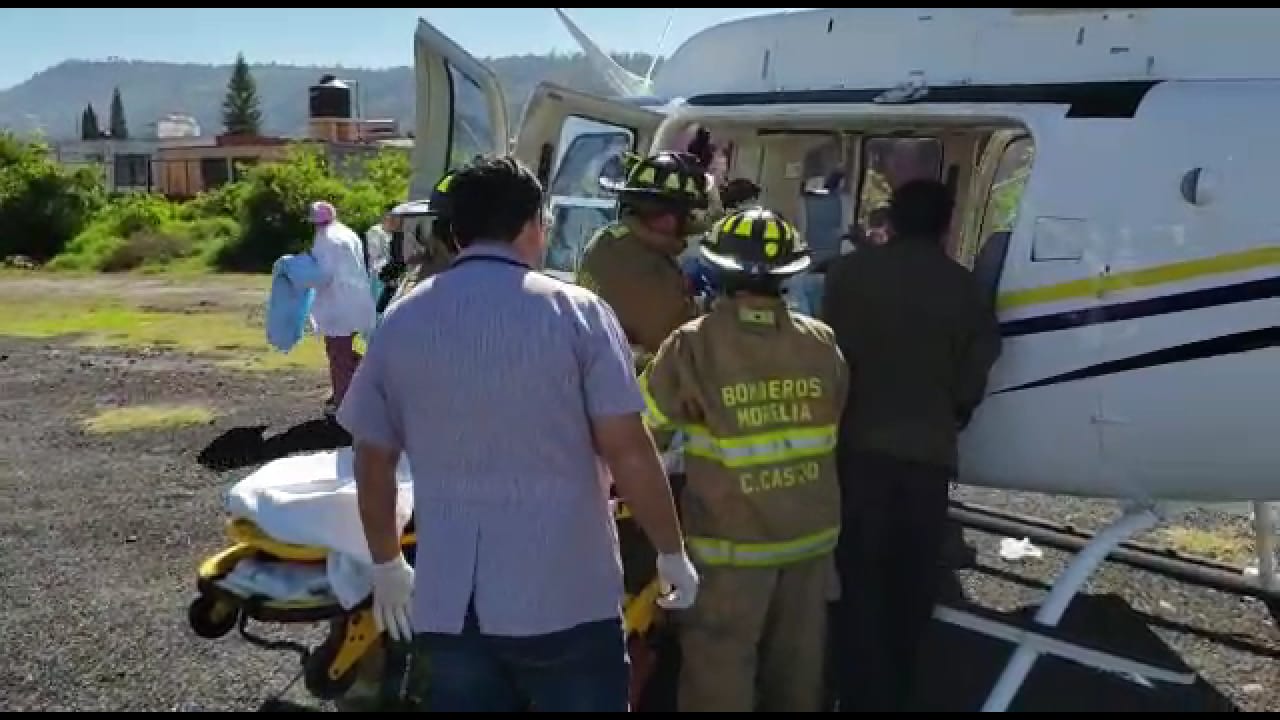 Salva SSM vida de embarazada y recién nacido con Código Mater, en helicóptero