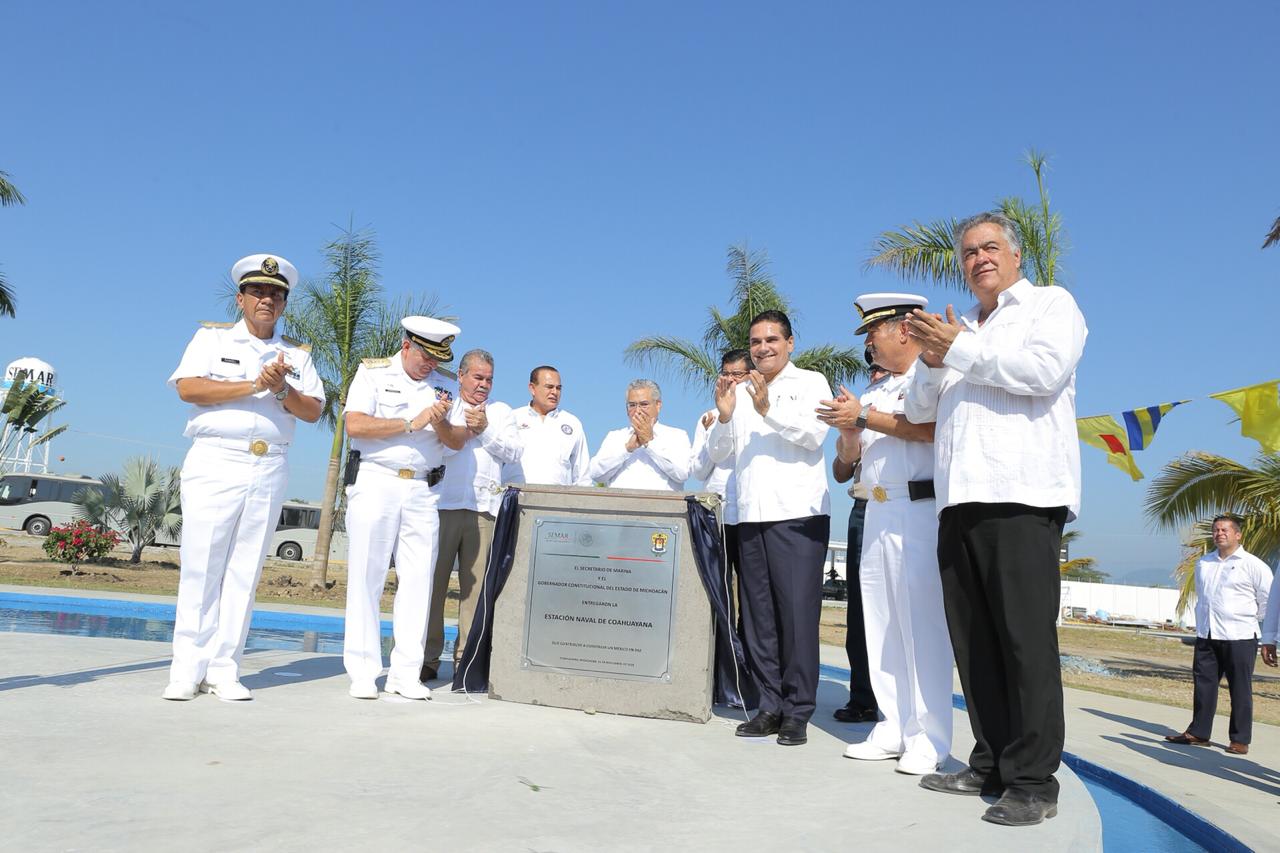 Inaugura Gobernador Estación Naval de Coahuayana; reforzará actuación de la Marina