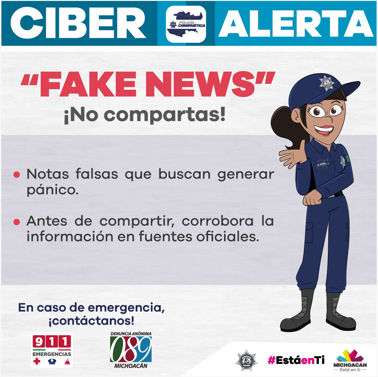 Alerta Policía Cibernética sobre “Fake News”, y premios falsos en las redes sociales