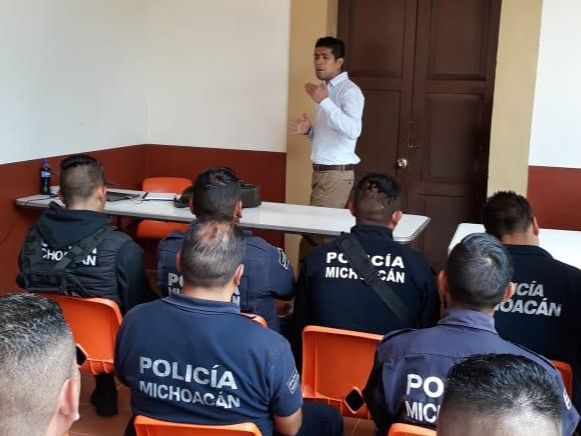 Fortalece SSP profesionalización de agentes municipales de Indaparapeo