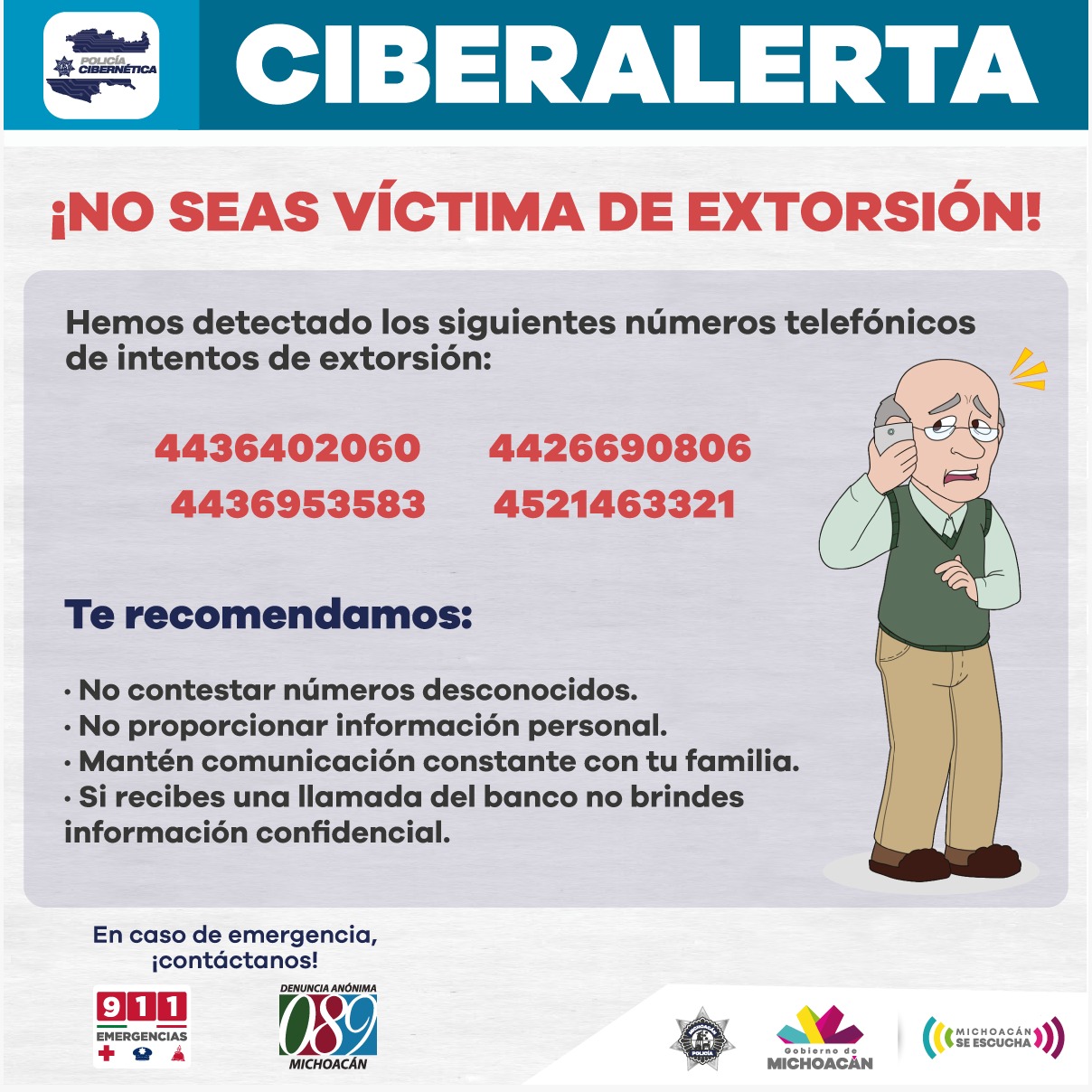Emite Unidad Cibernética recomendaciones contra extorsión telefónica