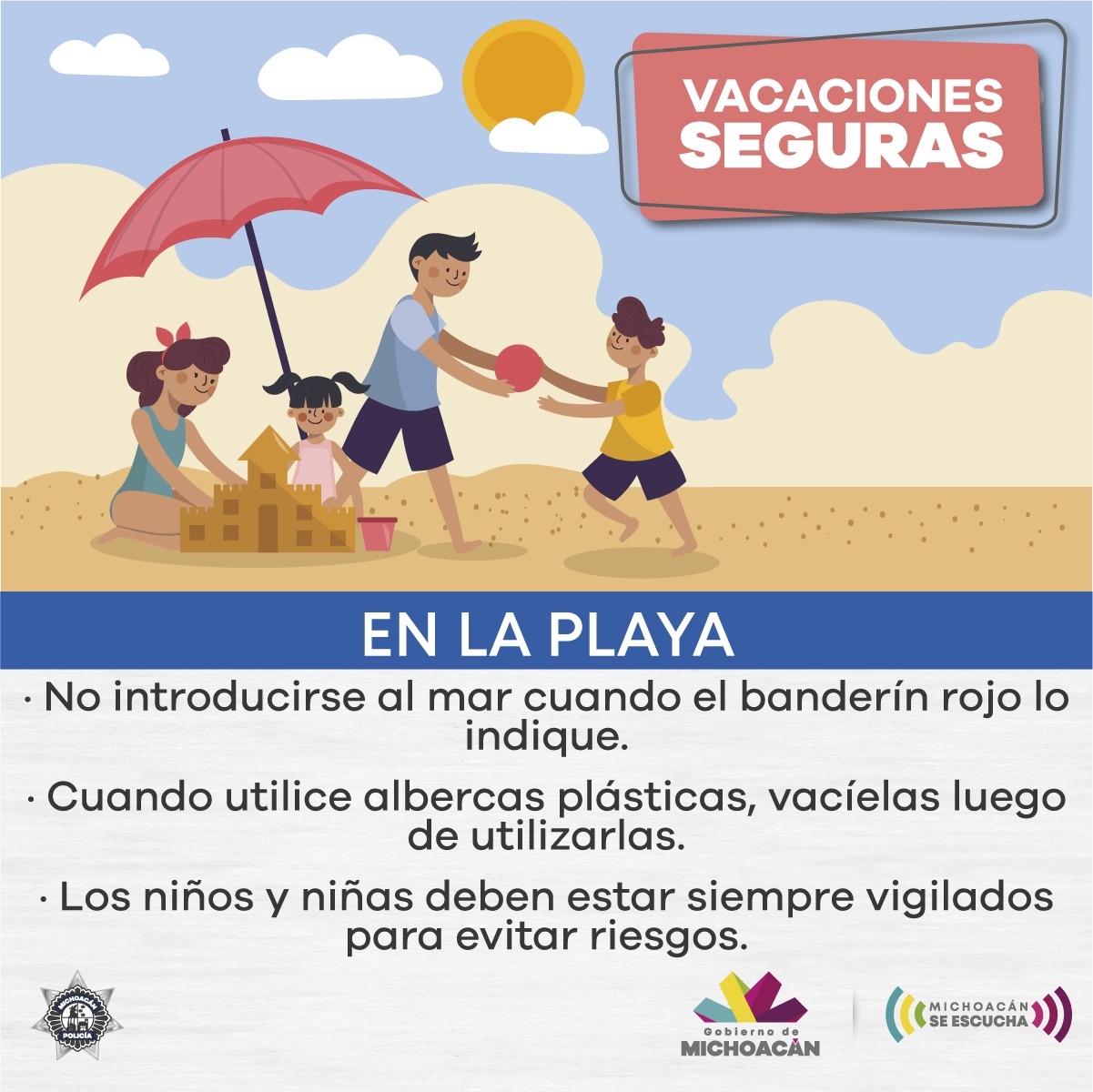 Emite SSP recomendaciones a viajeros y visitantes a playas y albercas