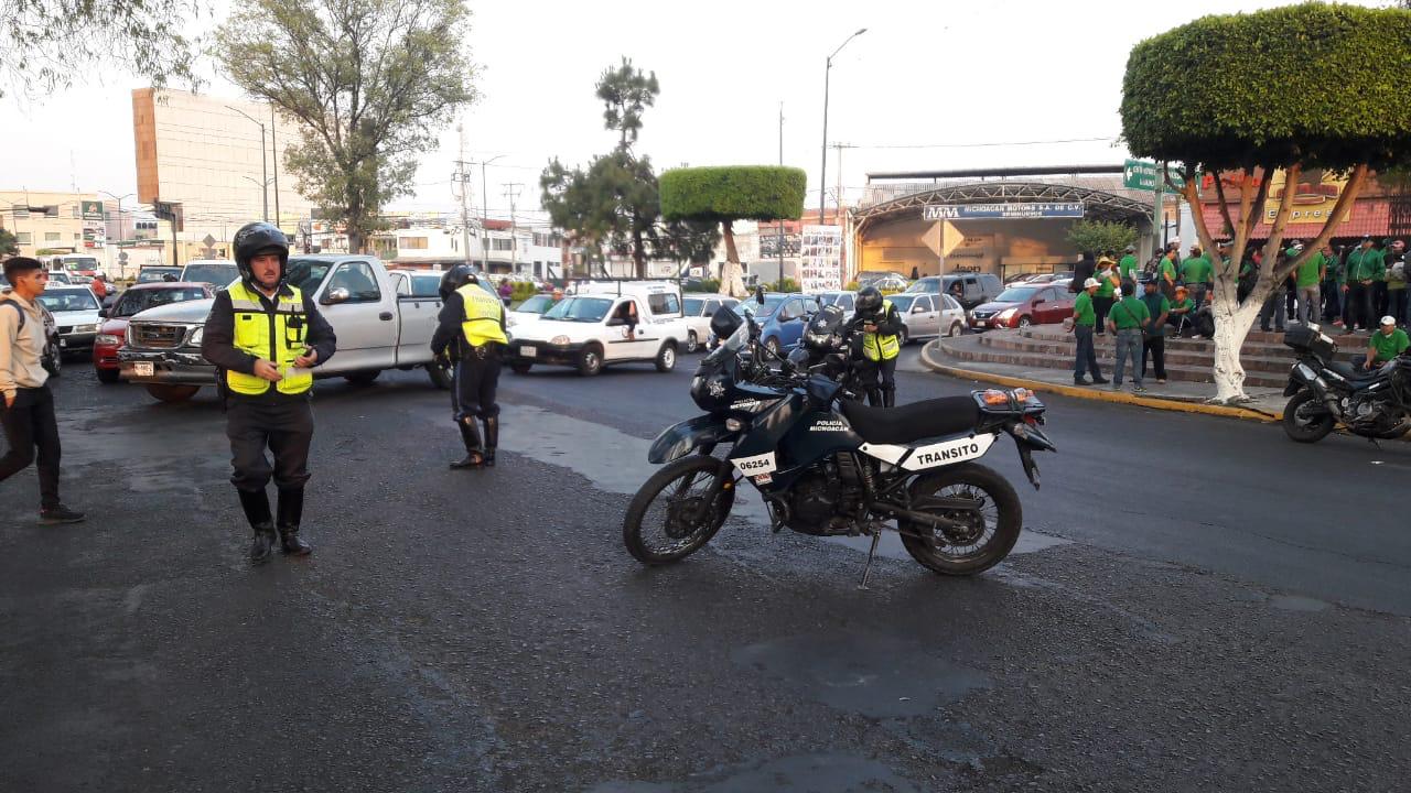 Despliega SSP dispositivo vial por movilizaciones sindicales en la entidad