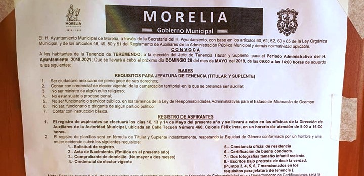 En la Tenencia de Teremendo denuncian al Ayuntamiento de Morelia por violentar usos y costumbres