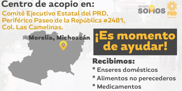 Apertura el PRD Centros de Acopio para damnificados por Narda