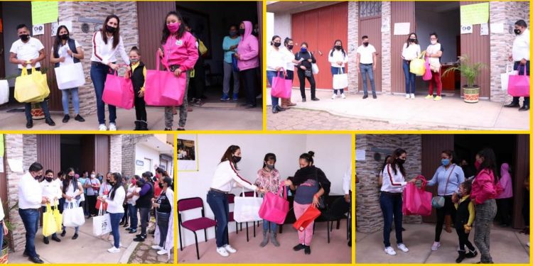 Araceli Saucedo entrega más de mil 200 paquetes de útiles escolares en Salvador Escalante