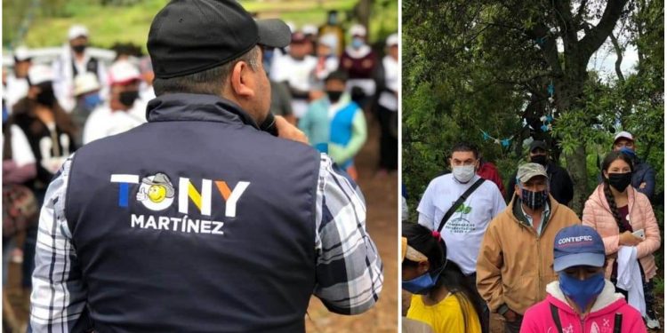 Tony Martínez participa en campaña de reforestación en Contepec