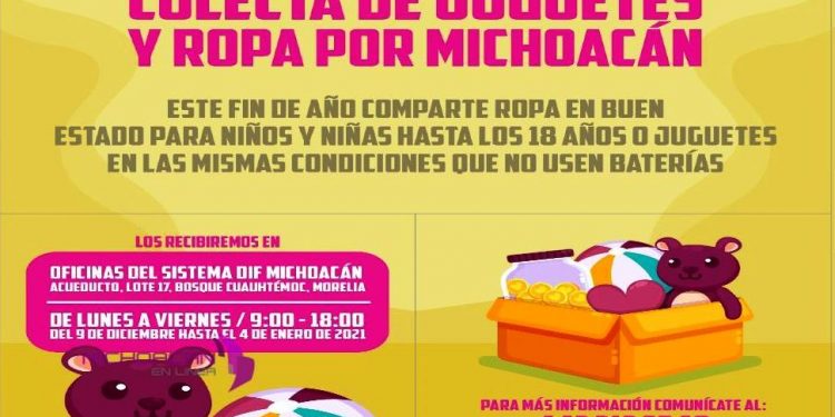 Invita Gobierno del Estado a colecta de juguetes y ropa