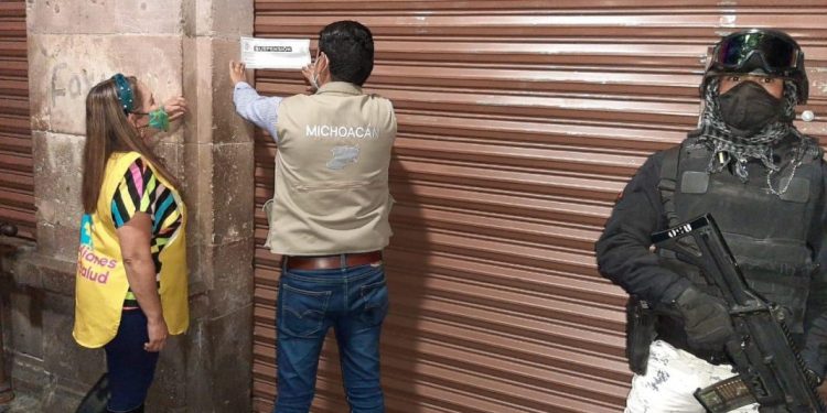 Suspenden Guardianes de la Salud 6 establecimientos en Morelia