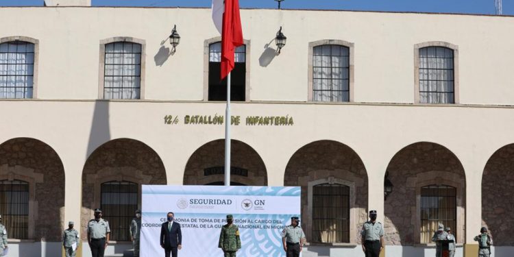 Preside Gobernador toma de posesión del Coordinador Interino de la Guardia Nacional en Michoacán