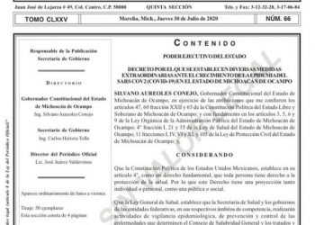 Emite Gobierno del Estado decreto sobre uso obligatorio del cubrebocas