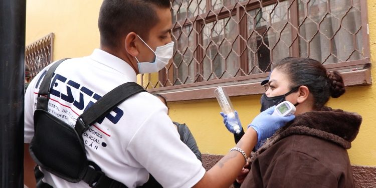 Mantiene IEESSPP presencia en filtros sanitarios en Zitácuaro