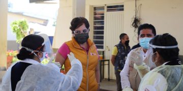 Supervisa SSM vacunación de adultos mayores contra COVID-19 en Tingambato