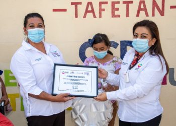 María del Rosario Cruz García, inauguró en la tenencia de Tafetán la Unidad Básica de Rehabilitación (UBR)