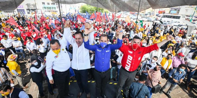 Con nuestro candidato Carlos Herrera Tello, vienen mejores tiempos para Michoacán: Alejandro Moreno
