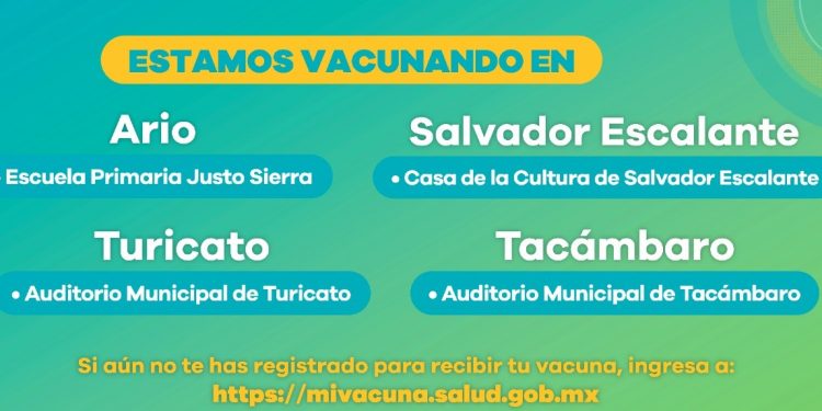 Vacunación anti COVID-19, activa en 4 municipios este domingo