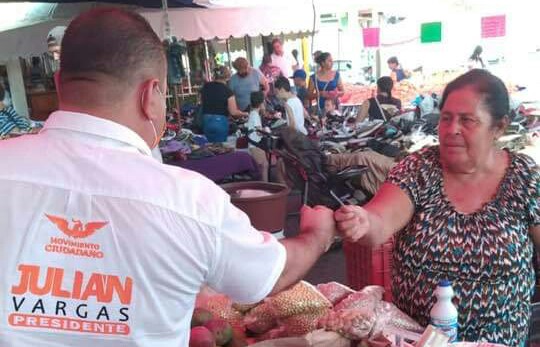 Julián Servando Vargas candidato de MC a la Presidencia Municipal en la recta final con más simpatías