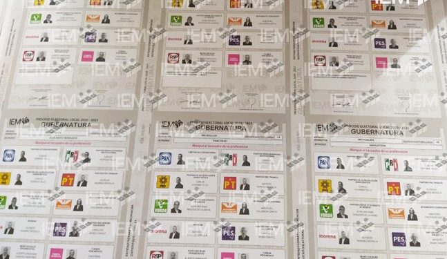 LISTAS BOLETAS PARA LA ELECCIÓN DE GUBERNATURA DE MICHOACÁN: IEM