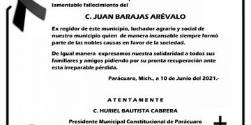 militante de izquierda y hombre de trabajo Juan Barajas Arévalo reconoce gobierno de Parácuaro
