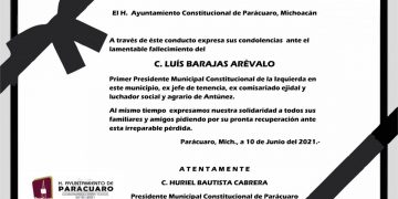 Luís Barajas Arévalo fue pionero de la de democracia en Parácuaro recordó Huriel Bautista