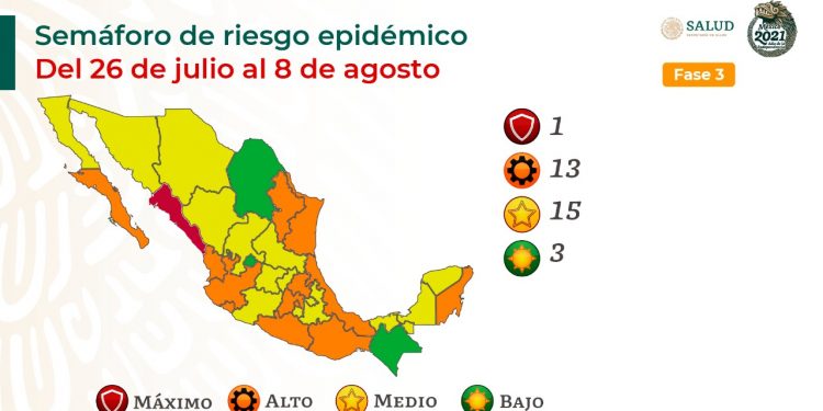 Próximo lunes entra en vigor actualización del Semáforo de Riesgo Epidémico