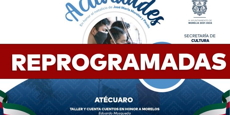 Se posponen actividades culturales este 30 de septiembre