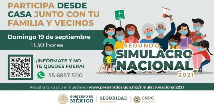 El Sistema Nacional de Protección Civil convoca a participar en el Segundo Simulacro Nacional 2021