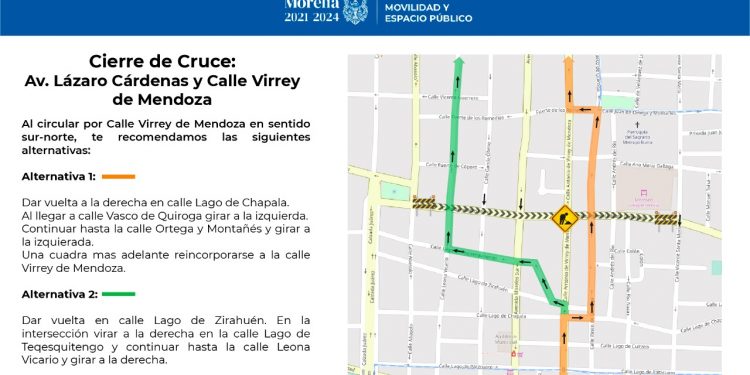 Informan alternativas viales por obras en avenida Lázaro Cárdenas de Morelia