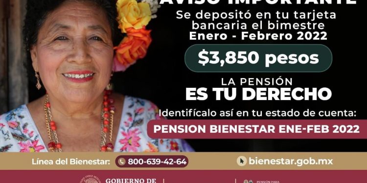 Realiza Secretaría de Bienestar pagos de pensiones y apoyos del primer bimestre del año a 10.4 millones de derechohabientes