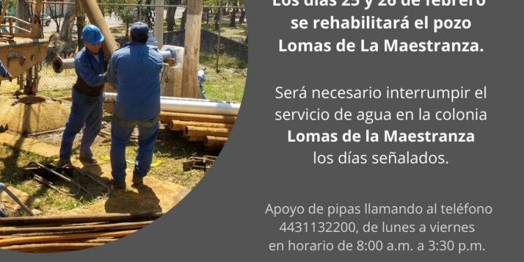El OOAPAS dará mantenimiento al pozo Lomas de la Maestranza