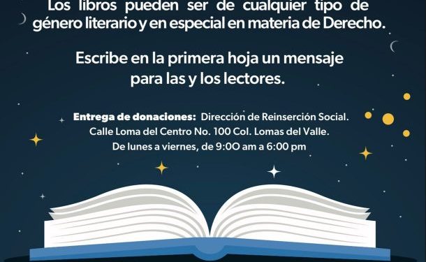 Inicia colecta “Libera un Libro o Más”, para equipar bibliotecas de centros penitenciarios