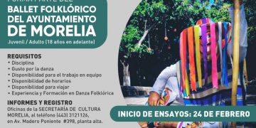 SeCultura invita a ser parte del Ballet Folklórico del Ayuntamiento de Morelia