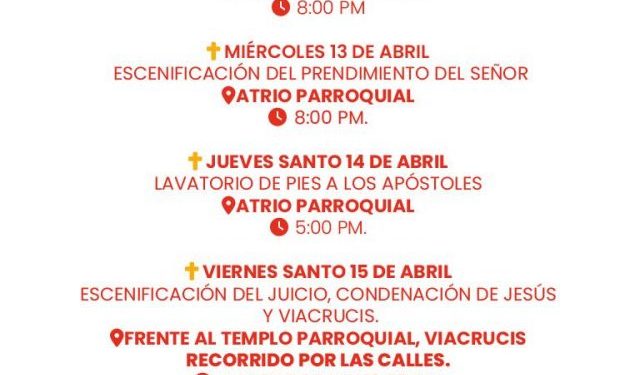 Lanza Gobierno de Tarímbaro cartelera de actividades de Semana Santa