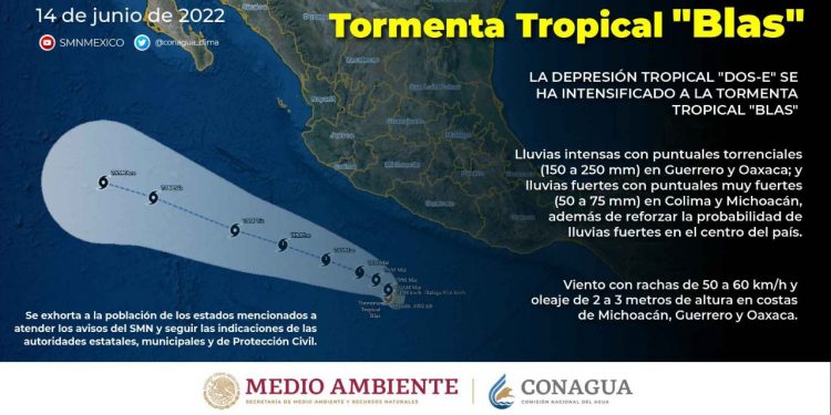 En alerta PC Estatal ante el paso de la Tormenta Tropical “Blas”